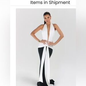 Heiress Beverly Hills Black and White Gown